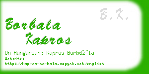borbala kapros business card
